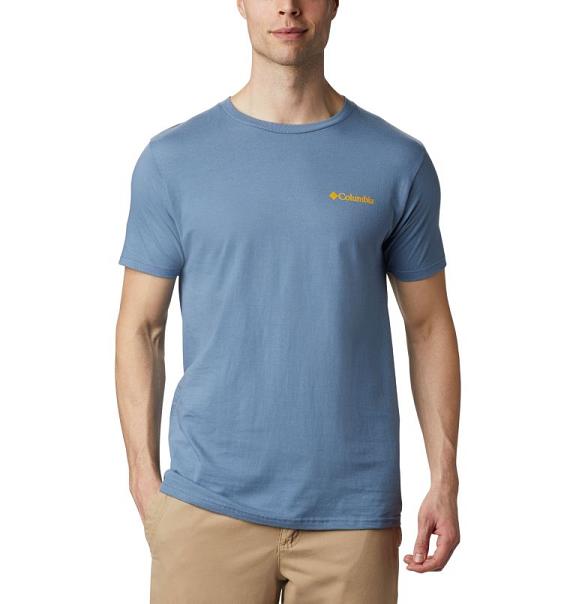 Columbia PFG T-Shirt Blue For Men's NZ74395 New Zealand